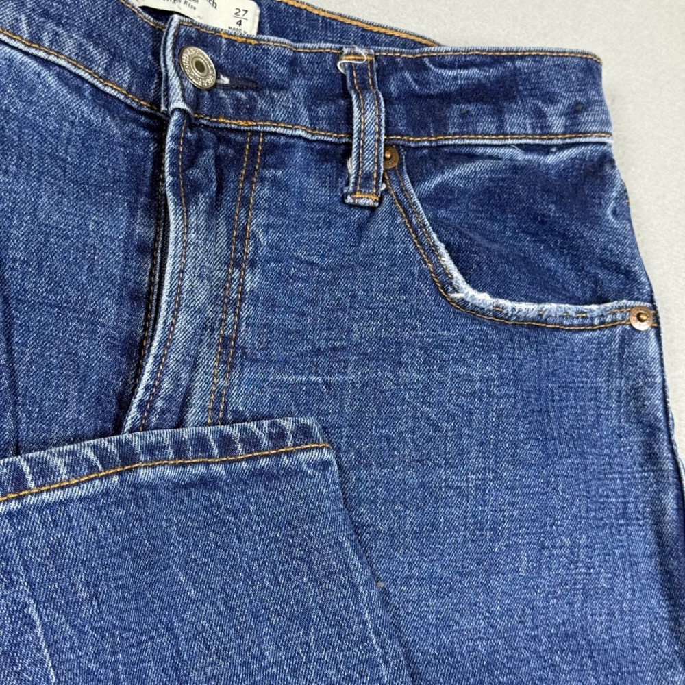 Abercrombie & Fitch The Slim Straight Ultra High Rise Blue Jeans Womens 27 4
